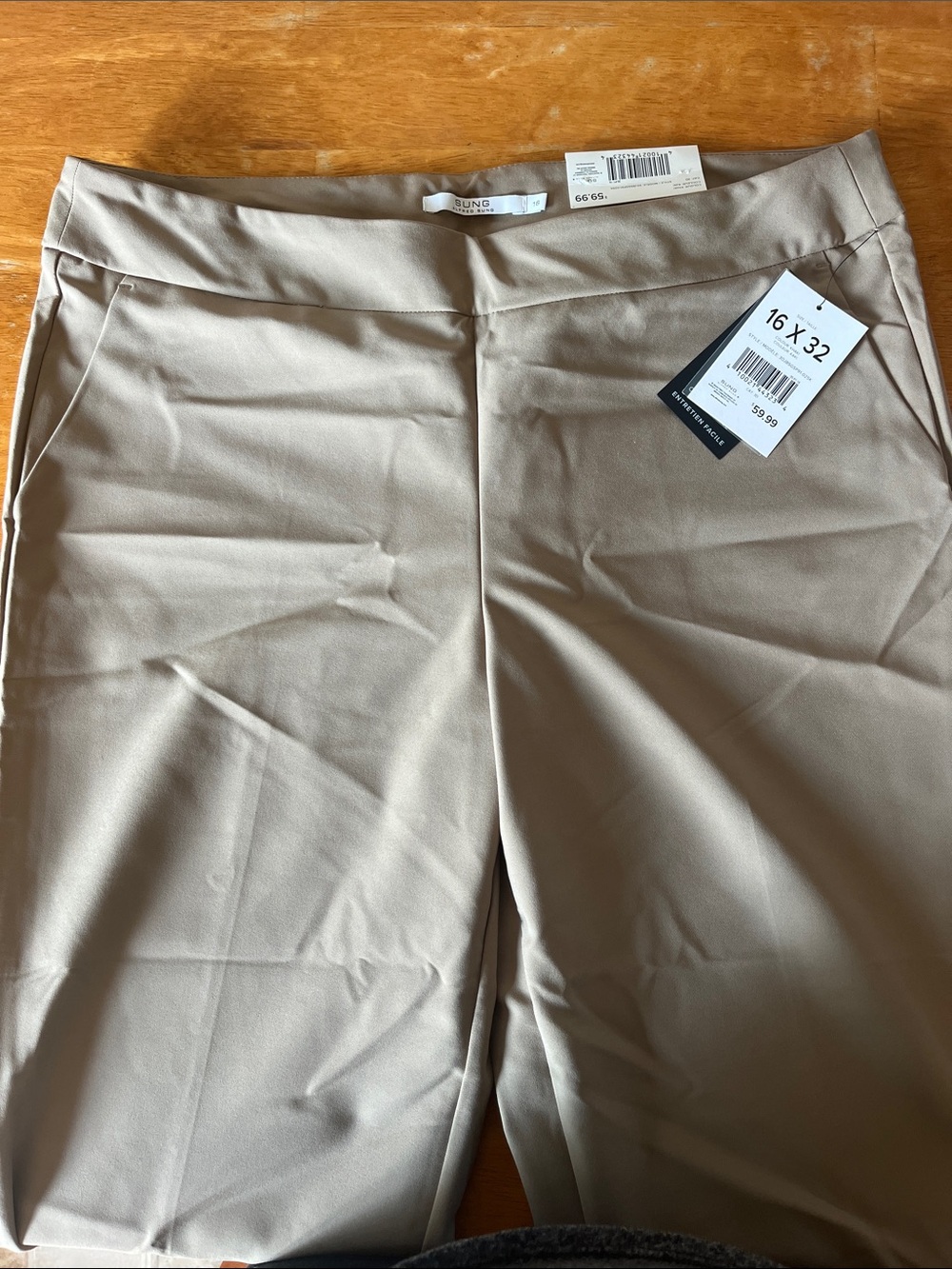 ALFRED SUNG Beige Straight-Leg Trousers
